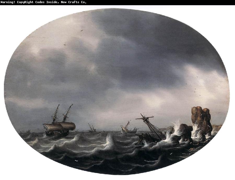 VLIEGER, Simon de Stormy Sea ewt
